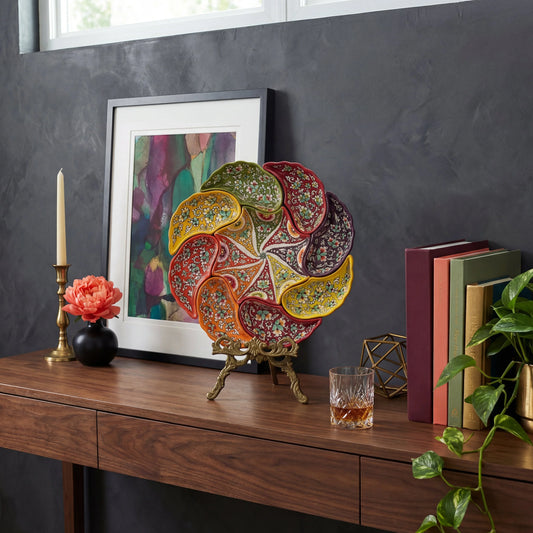 Jeweled Crescent - Multi-Compartment Serving Set