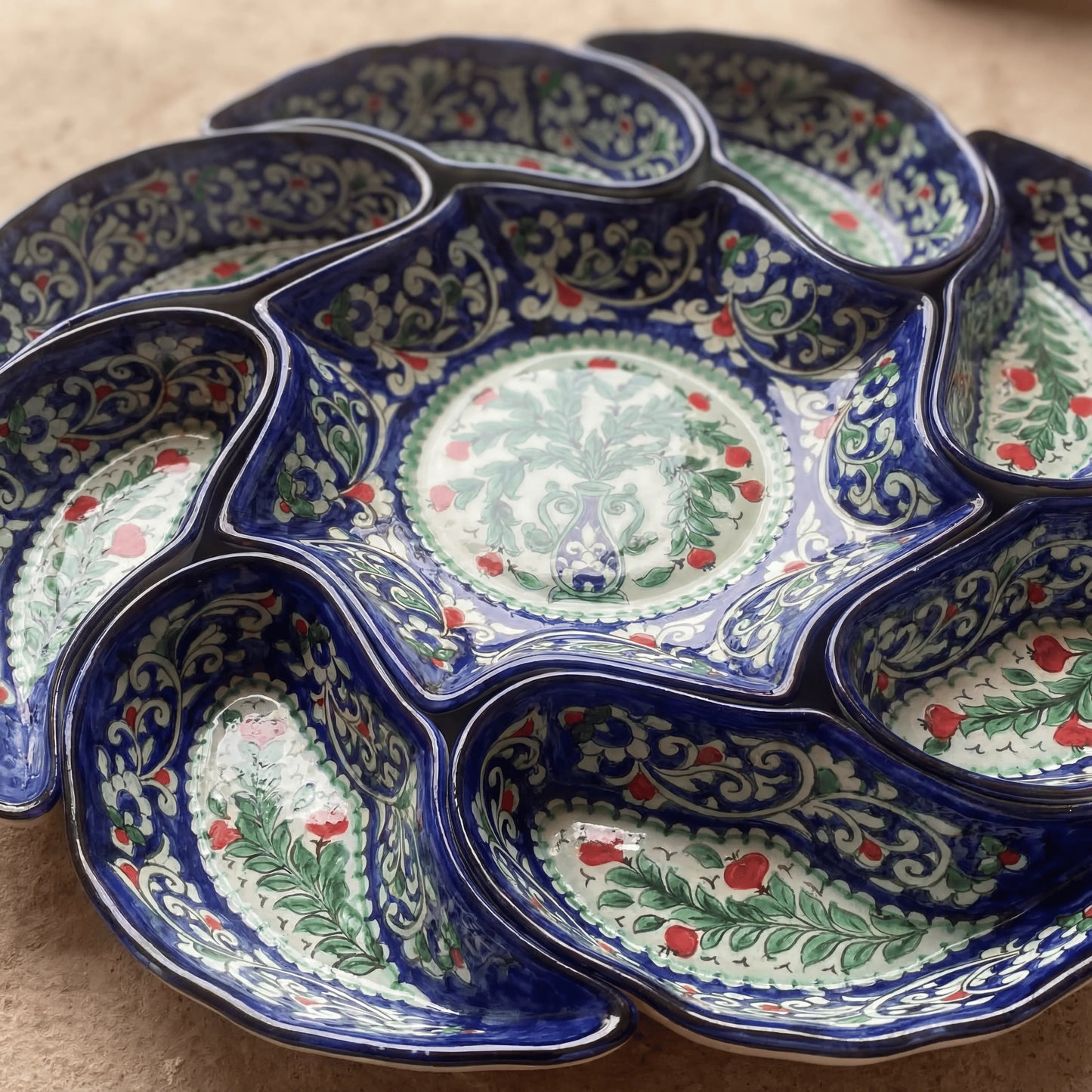 Pomegranate Spiral - Multi-Compartment Serving Set