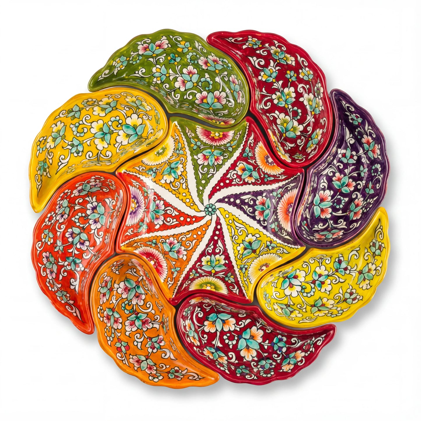 Jeweled Crescent  - Multi-Compartment Serving Set