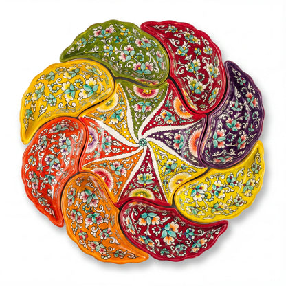 Jeweled Crescent  - Multi-Compartment Serving Set